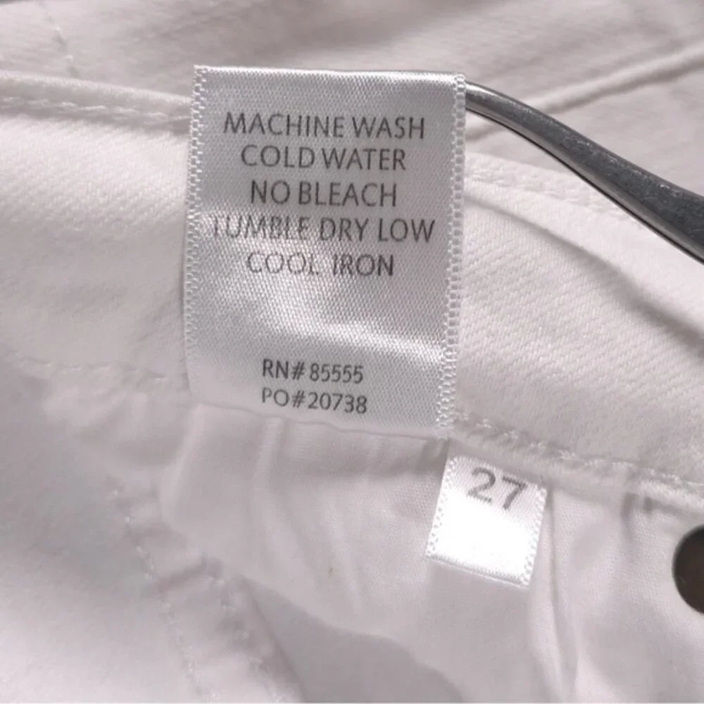 PISTOLA‎ REVOLVE Jeans White MidRise Semi Distressed Skinny P6822FTN-WAK Size 27